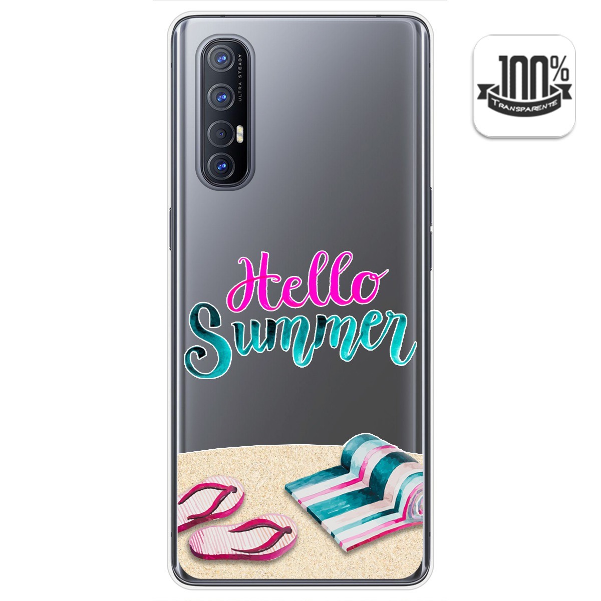 Funda Gel Transparente para Oppo Find X2 Neo diseño Summer Dibujos