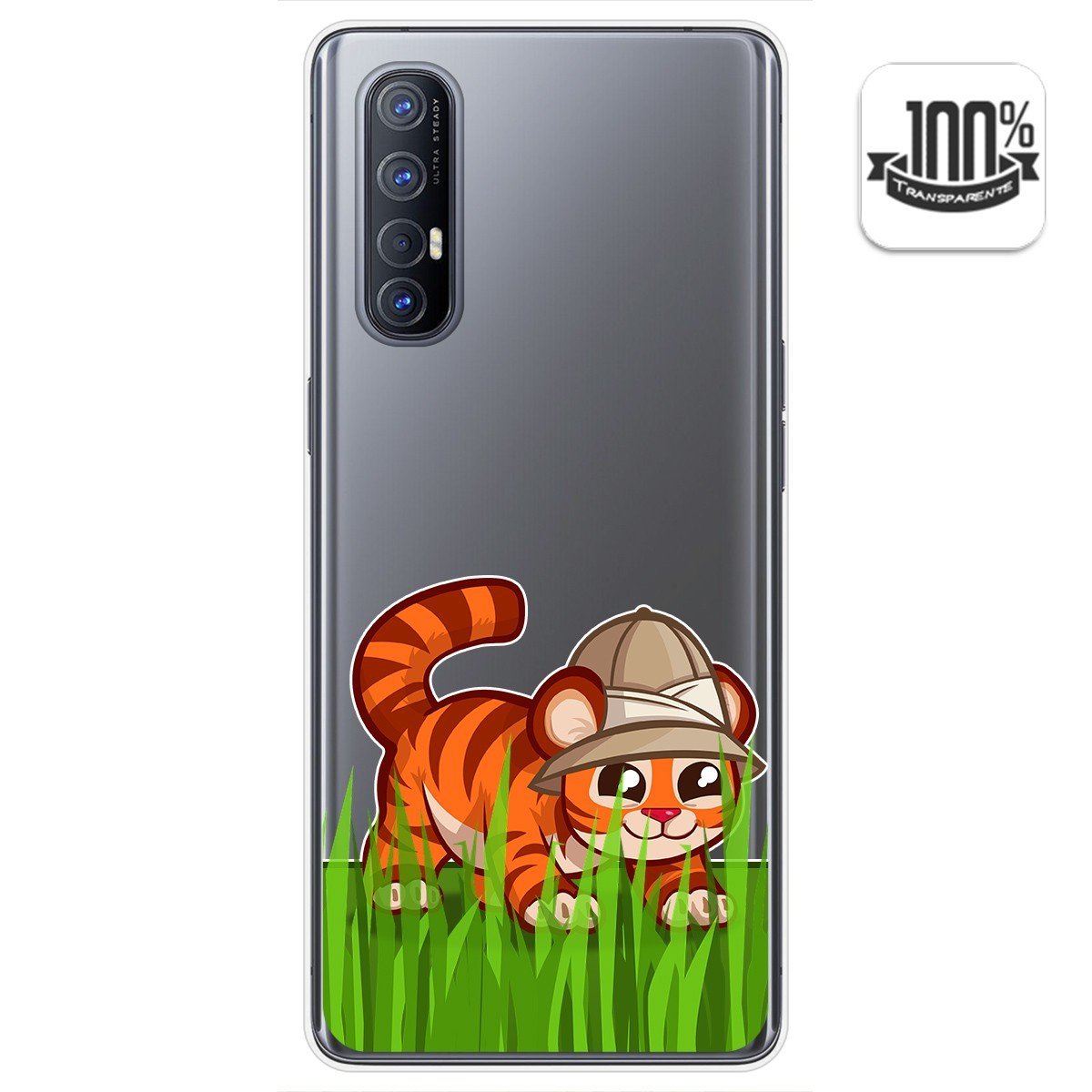 Funda Gel Transparente para Oppo Find X2 Neo diseño Tigre Dibujos