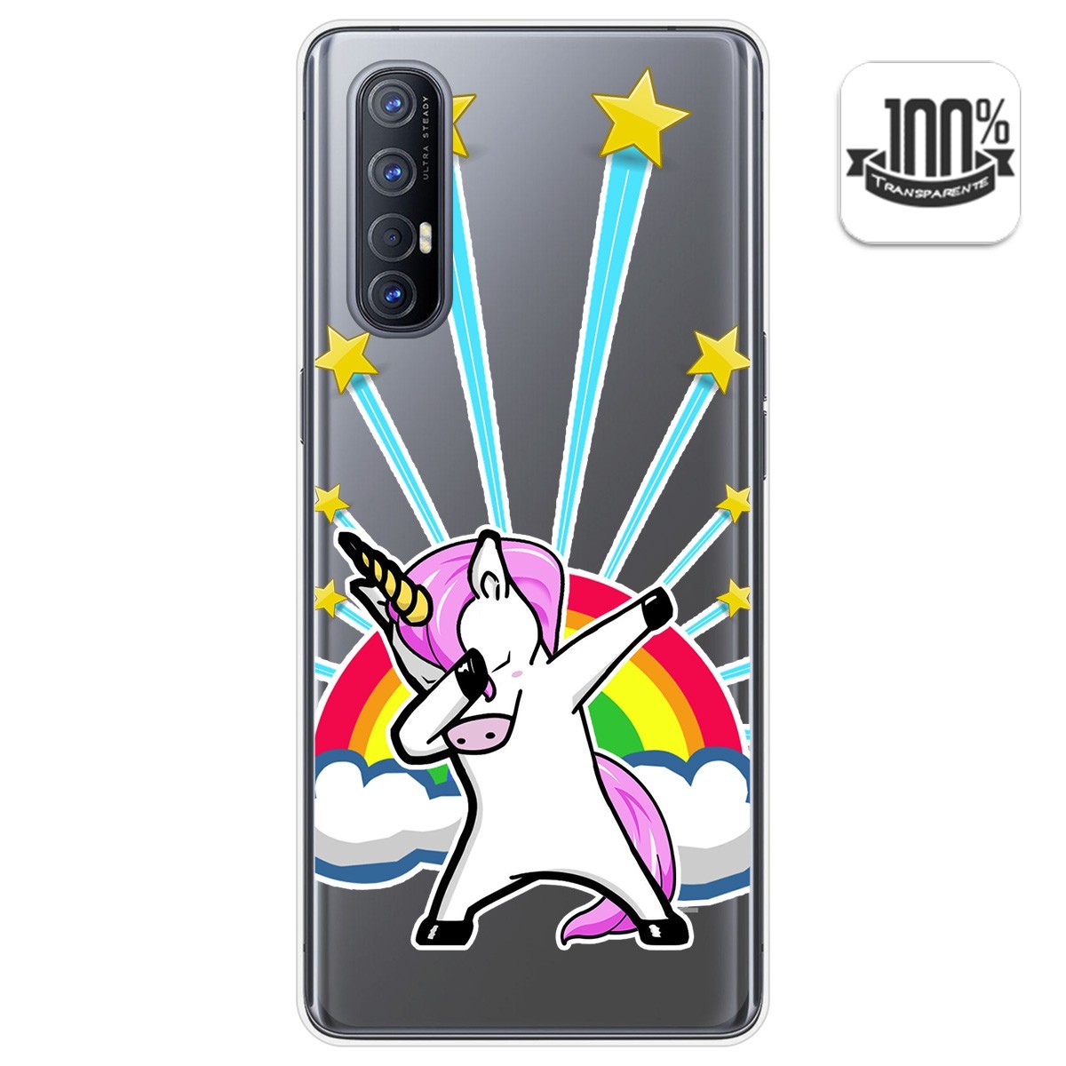 Funda Gel Transparente para Oppo Find X2 Neo diseño Unicornio Dibujos