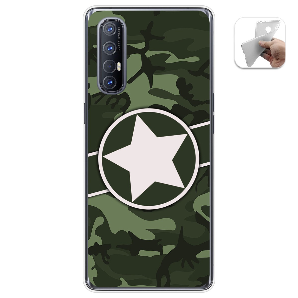 Funda Gel Tpu para Oppo Find X2 Neo diseño Camuflaje 01 Dibujos