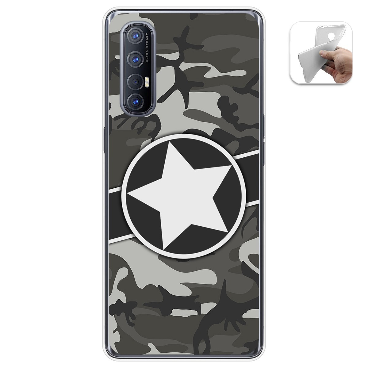 Funda Gel Tpu para Oppo Find X2 Neo diseño Camuflaje 02 Dibujos