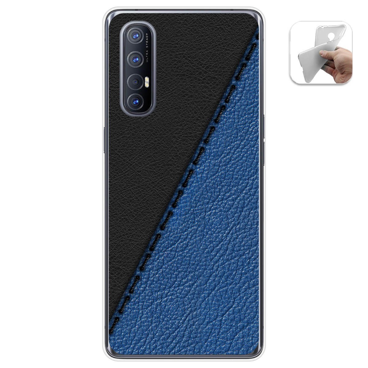 Funda Gel Tpu para Oppo Find X2 Neo diseño Cuero 02 Dibujos