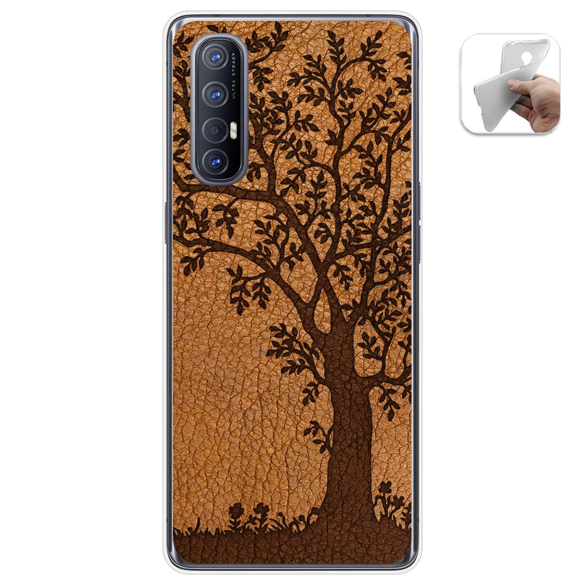 Funda Gel Tpu para Oppo Find X2 Neo diseño Cuero 03 Dibujos