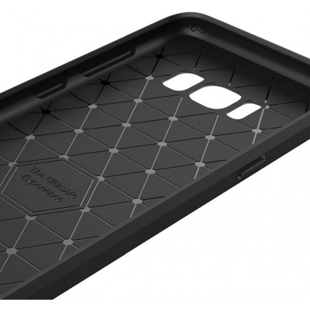Funda Gel Tpu Tipo Carbon Negra para Samsung Galaxy S8 Plus