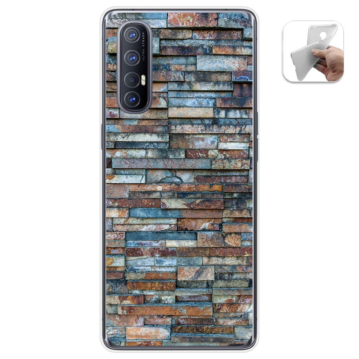 Funda Gel Tpu para Oppo Find X2 Neo diseño Ladrillo 05 Dibujos