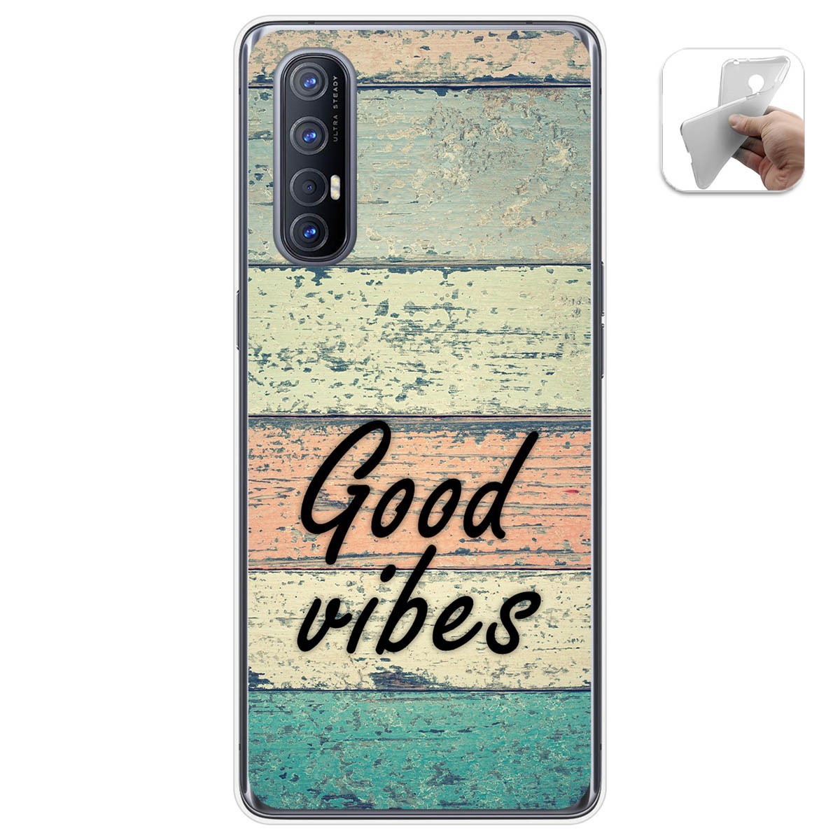 Funda Gel Tpu para Oppo Find X2 Neo diseño Madera 01 Dibujos