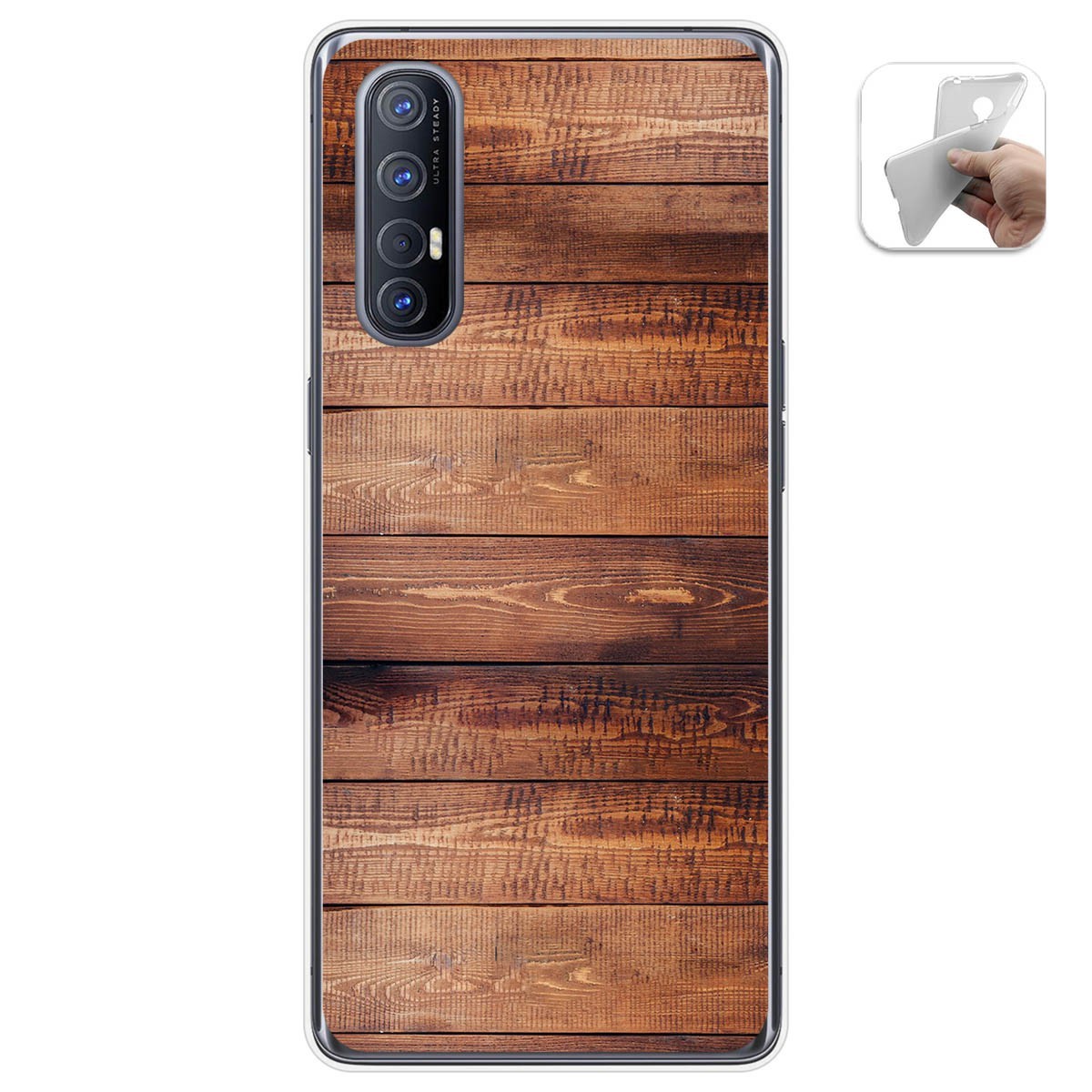 Funda Gel Tpu para Oppo Find X2 Neo diseño Madera 02 Dibujos
