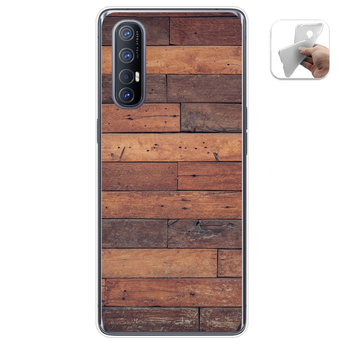 Funda Gel Tpu para Oppo Find X2 Neo diseño Madera 03 Dibujos