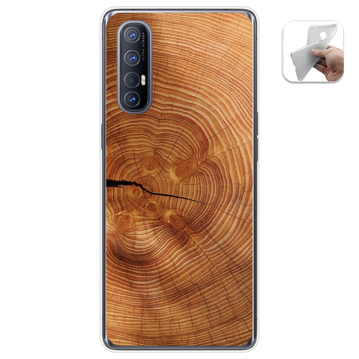 Funda Gel Tpu para Oppo Find X2 Neo diseño Madera 04 Dibujos