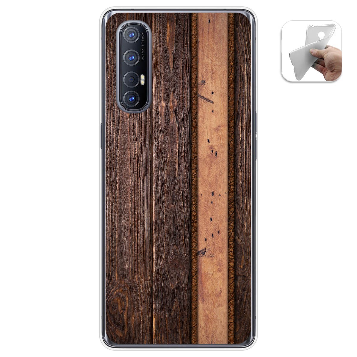 Funda Gel Tpu para Oppo Find X2 Neo diseño Madera 05 Dibujos
