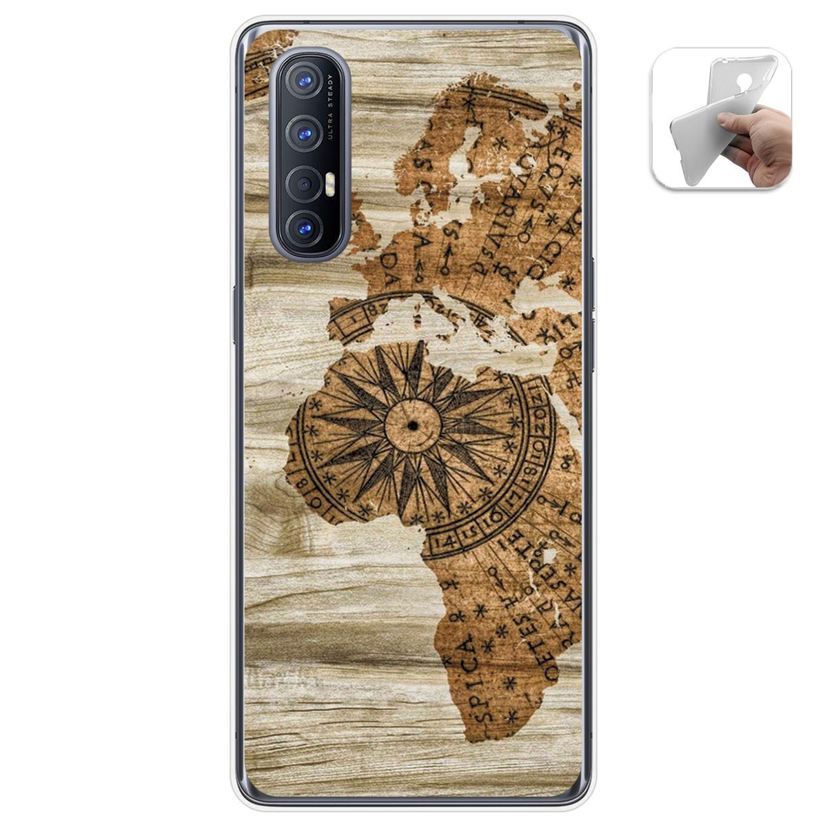 Funda Gel Tpu para Oppo Find X2 Neo diseño Madera 07 Dibujos