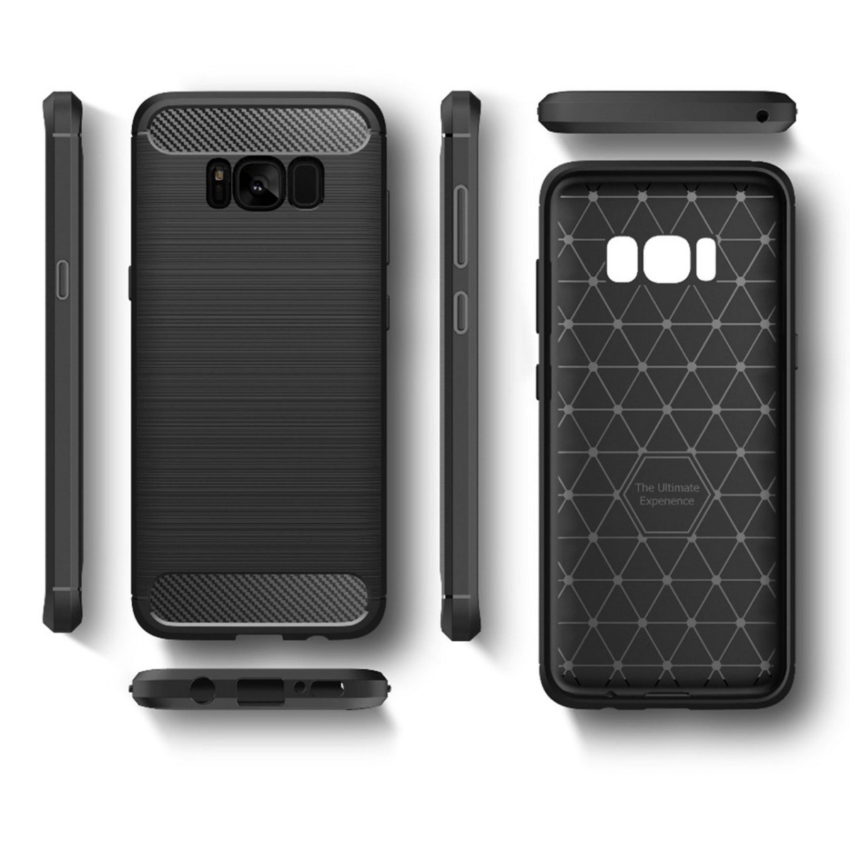 Funda Gel Tpu Tipo Carbon Negra para Samsung Galaxy S8 Plus