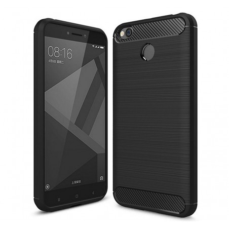 Funda Gel Tpu Tipo Carbon Negra para Xiaomi Redmi 4X