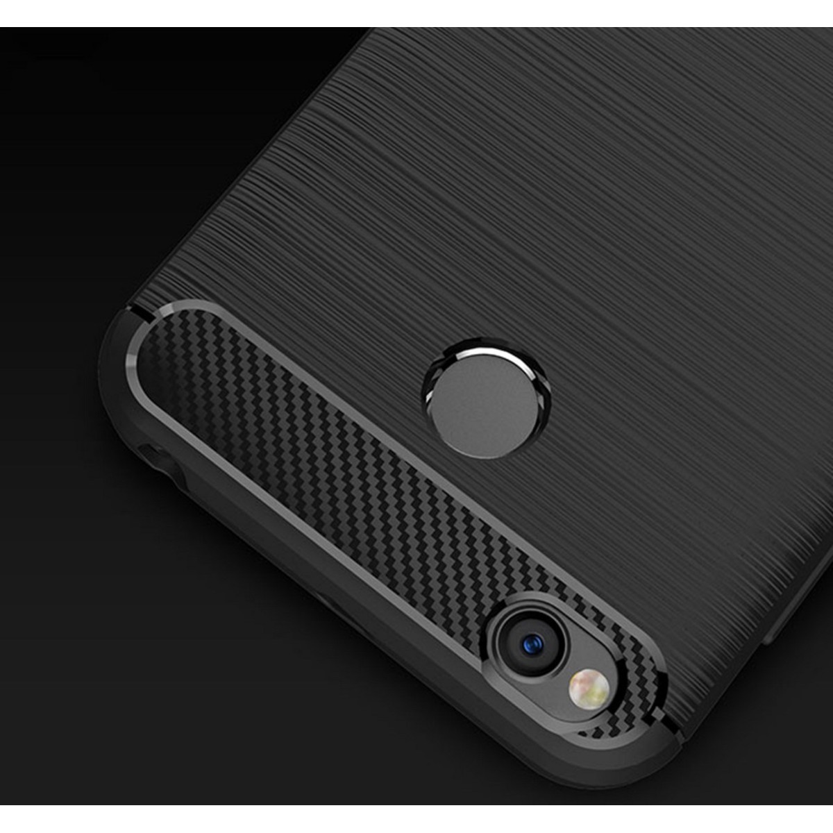 Funda Gel Tpu Tipo Carbon Negra para Xiaomi Redmi 4X
