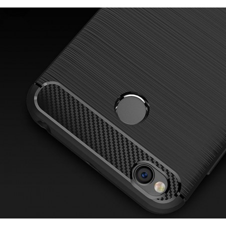 Funda Gel Tpu Tipo Carbon Negra para Xiaomi Redmi 4X