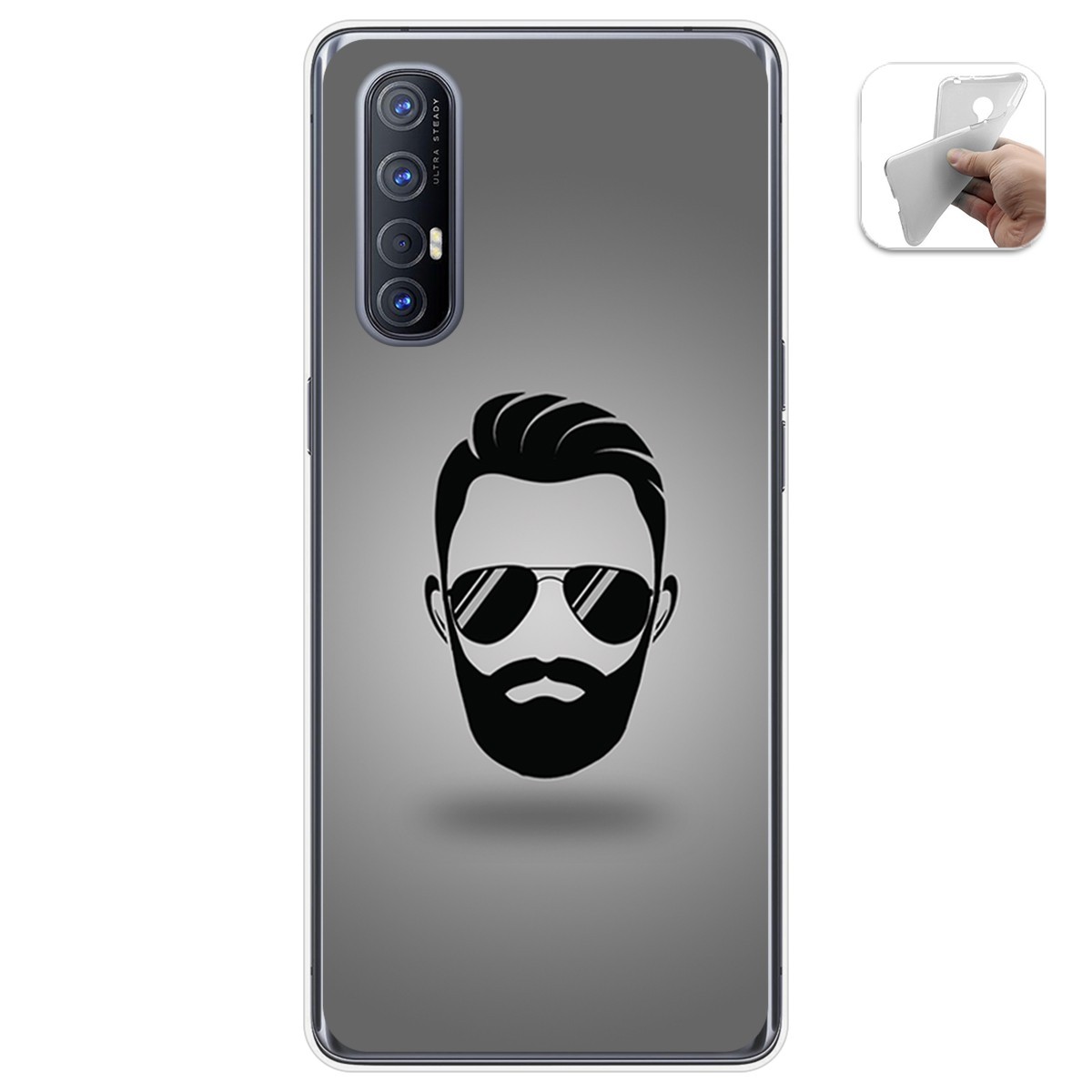 Funda Gel Tpu para Oppo Find X2 Neo diseño Barba Dibujos