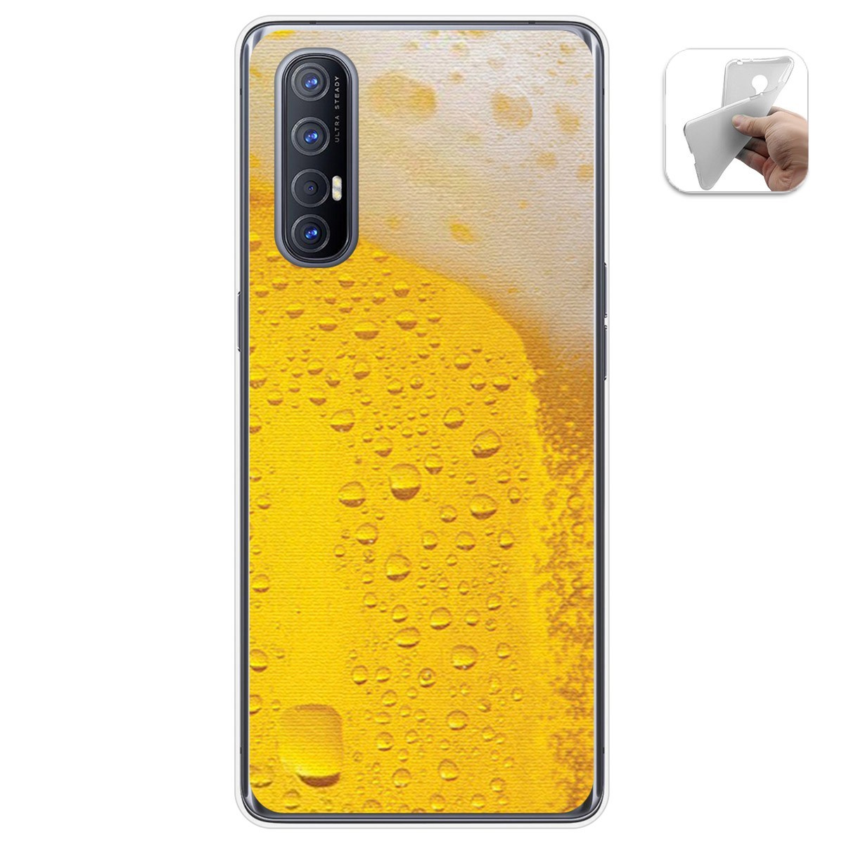 Funda Gel Tpu para Oppo Find X2 Neo diseño Cerveza Dibujos