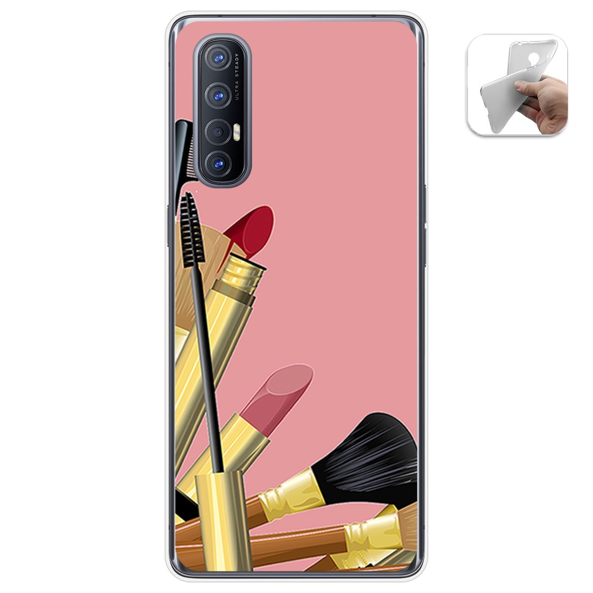 Funda Gel Tpu para Oppo Find X2 Neo diseño Brochas Dibujos