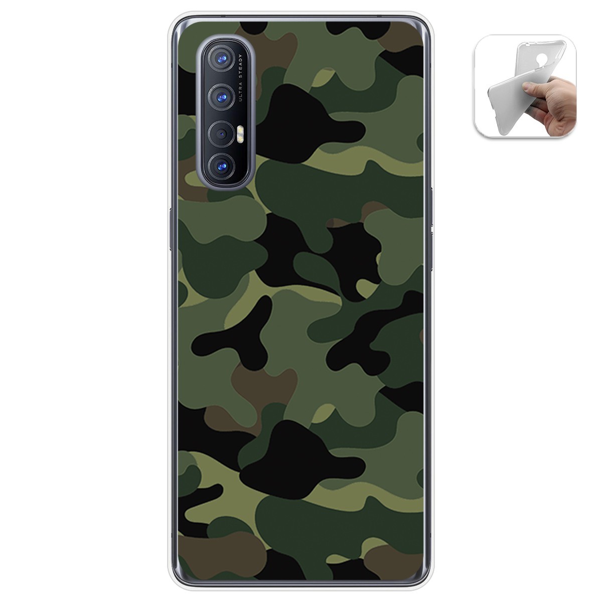 Funda Gel Tpu para Oppo Find X2 Neo diseño Camuflaje Dibujos