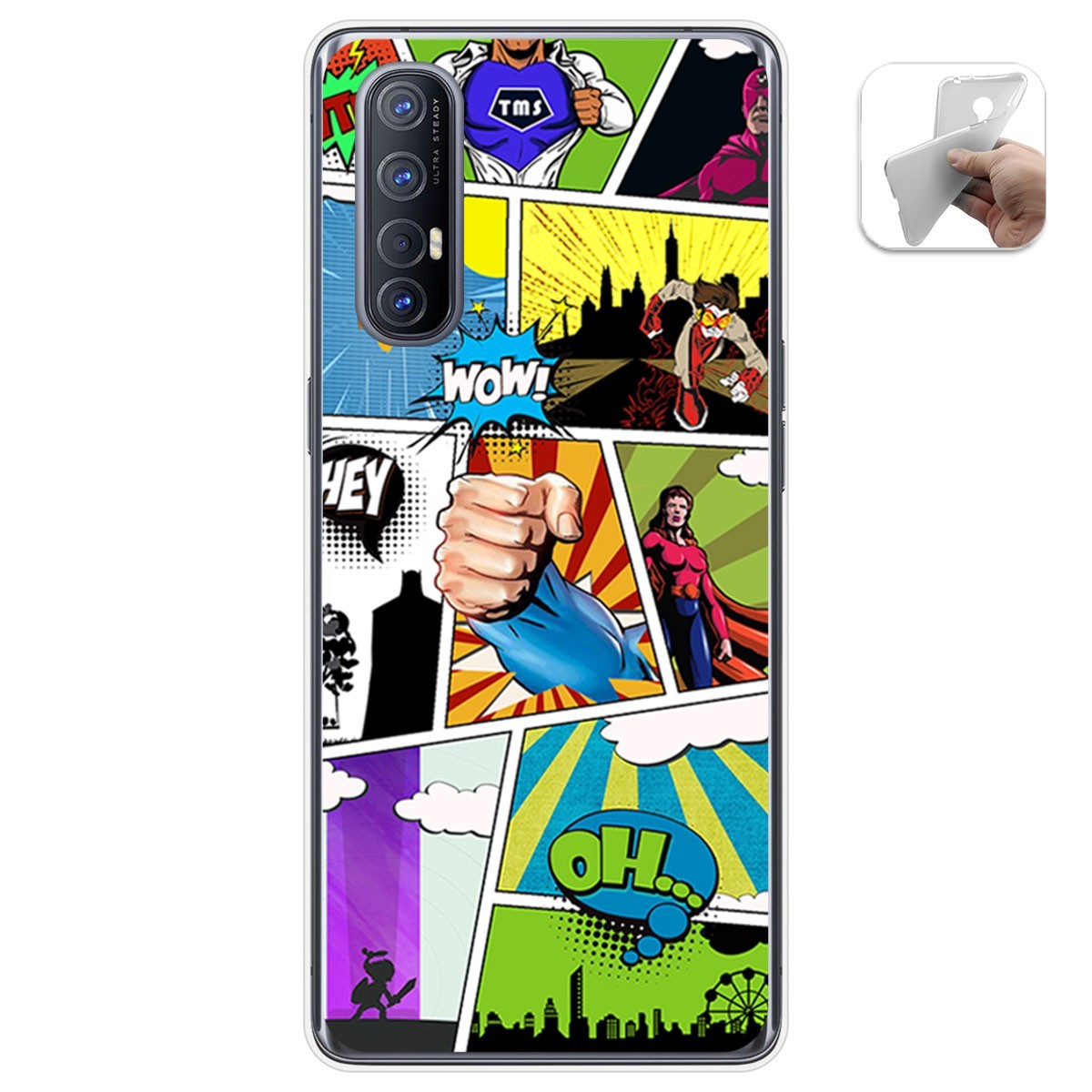 Funda Gel Tpu para Oppo Find X2 Neo diseño Comic Dibujos