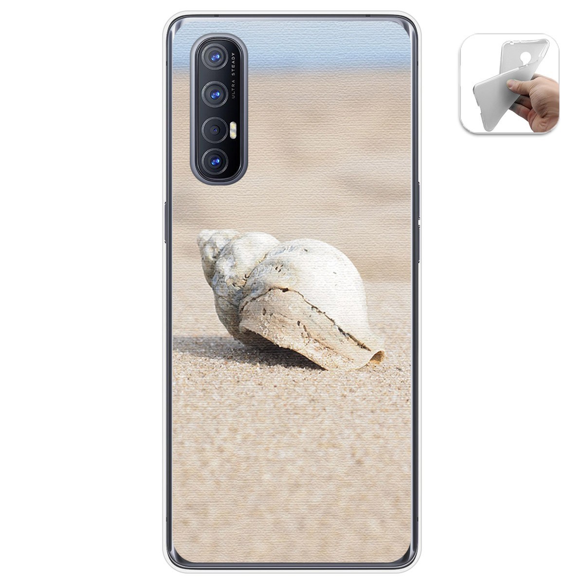 Funda Gel Tpu para Oppo Find X2 Neo diseño Concha Dibujos