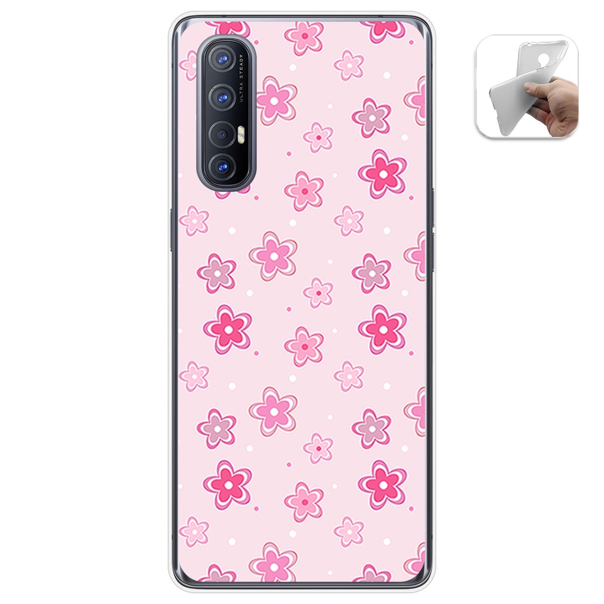 Funda Gel Tpu para Oppo Find X2 Neo diseño Flores Dibujos