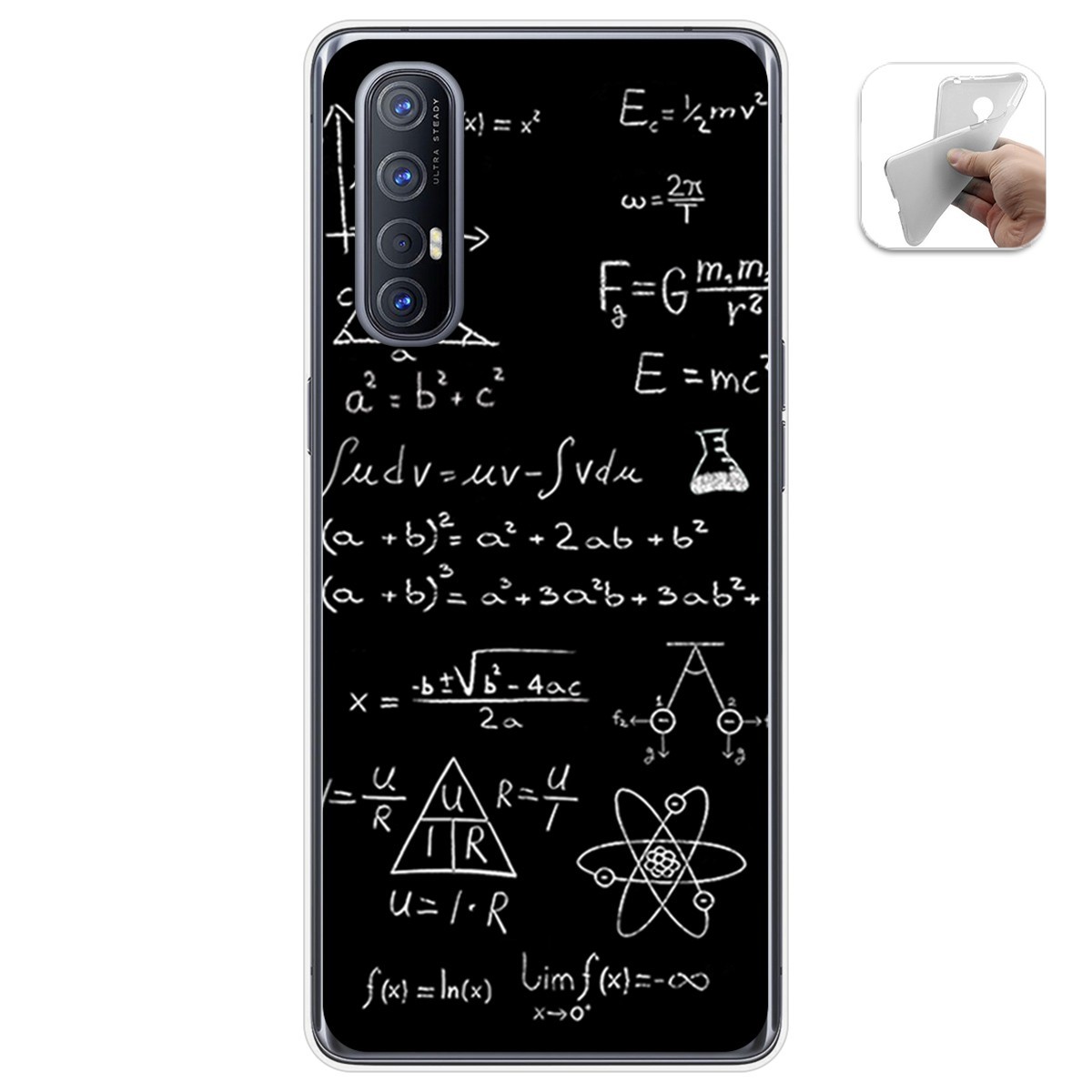 Funda Gel Tpu para Oppo Find X2 Neo diseño Formulas Dibujos