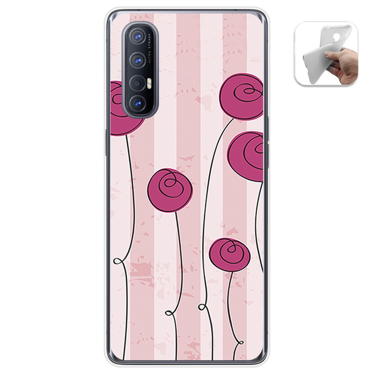 Funda Gel Tpu para Oppo Find X2 Neo diseño Flores Vintage Dibujos