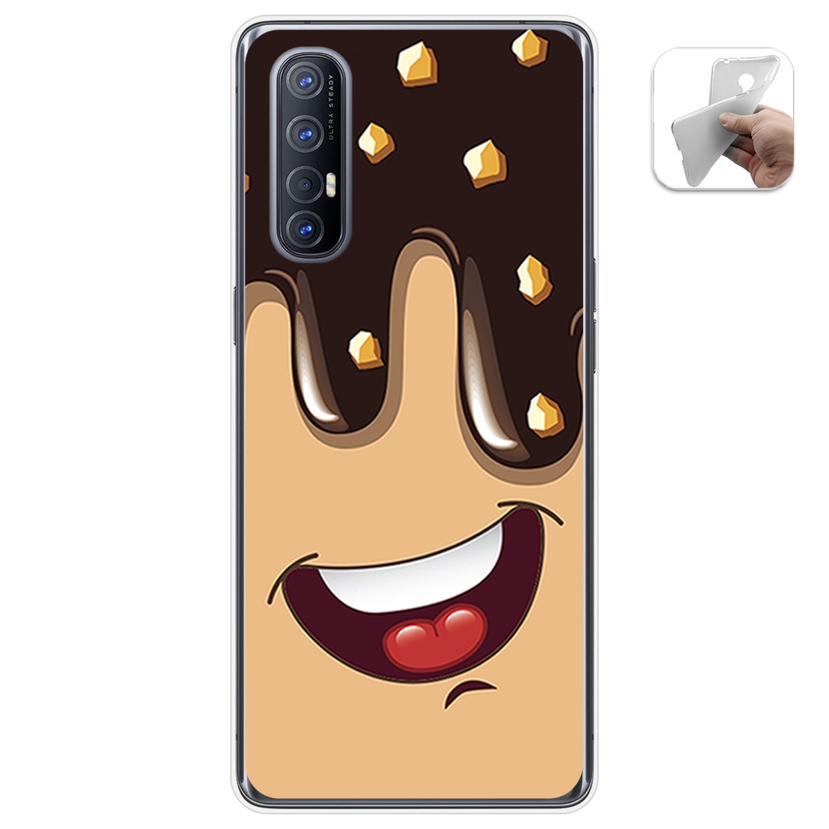 Funda Gel Tpu para Oppo Find X2 Neo diseño Helado Chocolate Dibujos