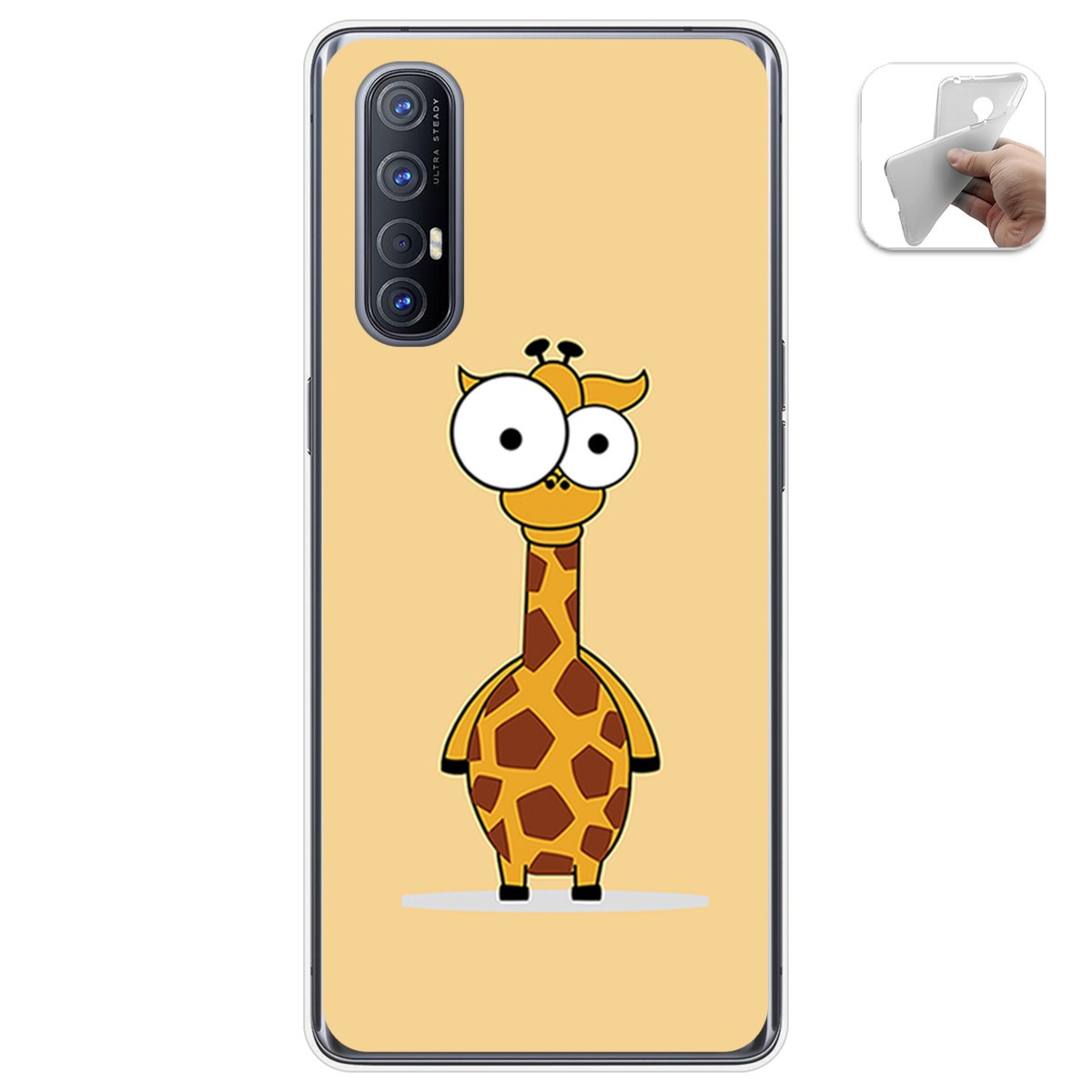 Funda Gel Tpu para Oppo Find X2 Neo diseño Jirafa Dibujos