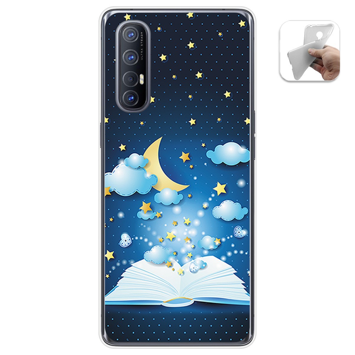 Funda Gel Tpu para Oppo Find X2 Neo diseño Libro Cuentos Dibujos