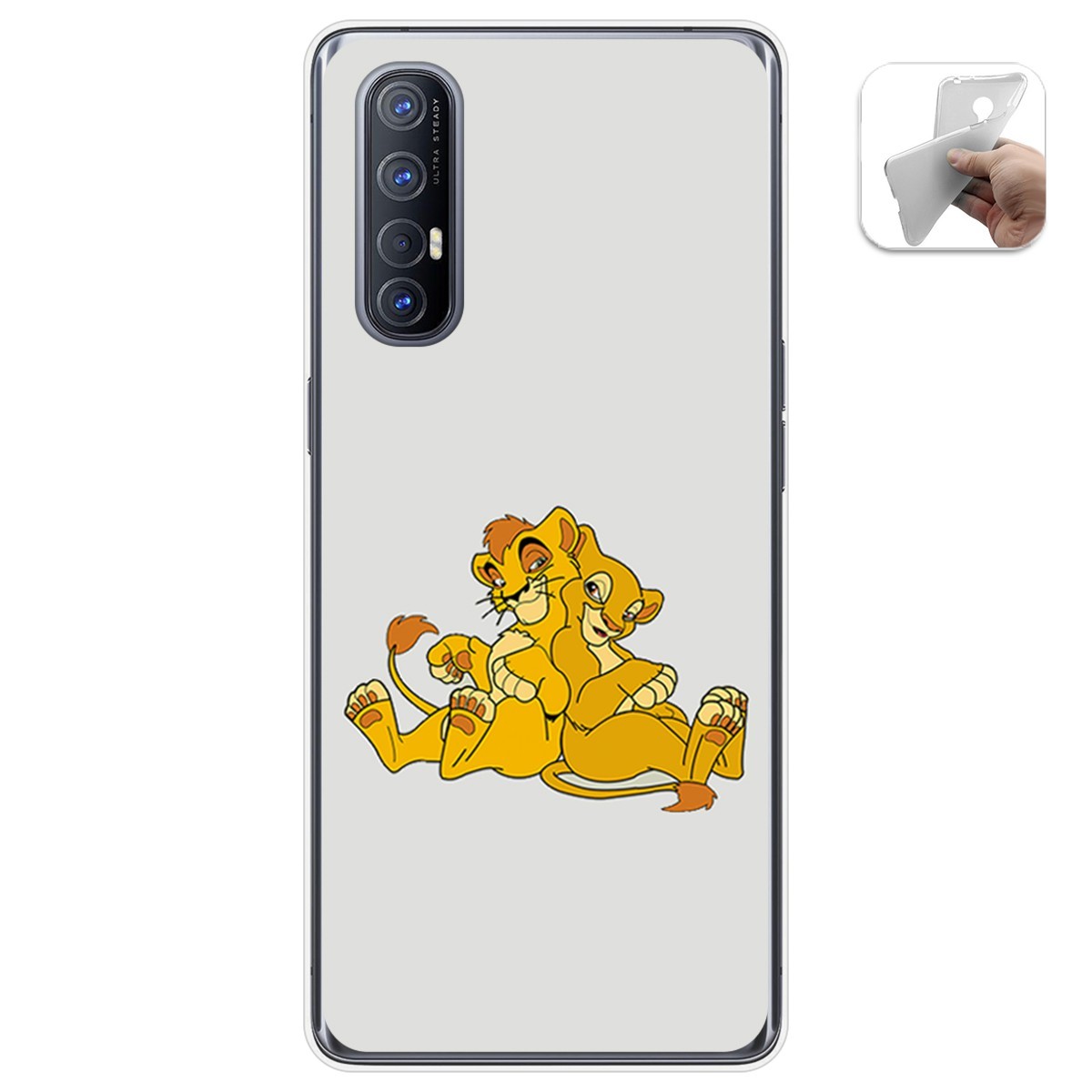 Funda Gel Tpu para Oppo Find X2 Neo diseño Leones Dibujos