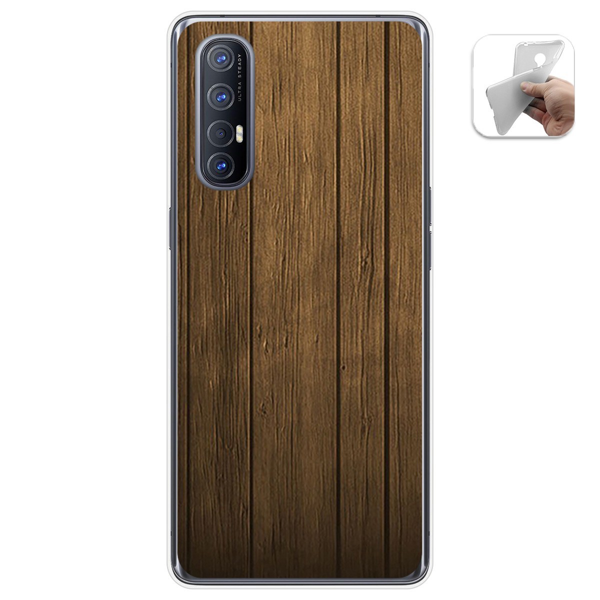 Funda Gel Tpu para Oppo Find X2 Neo diseño Madera Dibujos