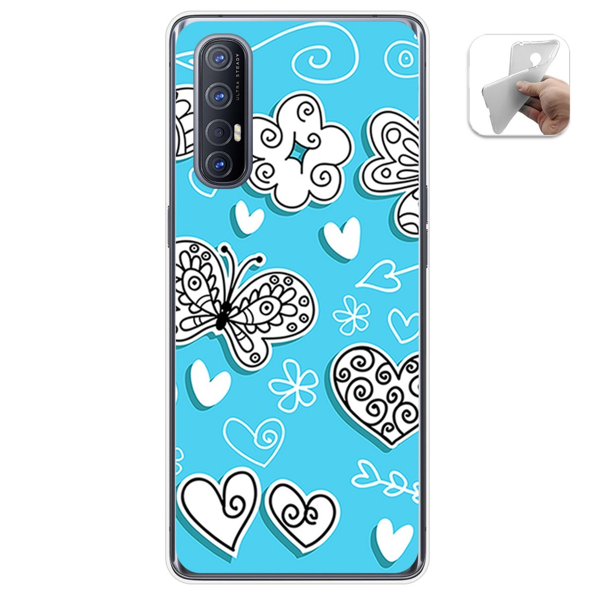 Funda Gel Tpu para Oppo Find X2 Neo diseño Mariposas Dibujos