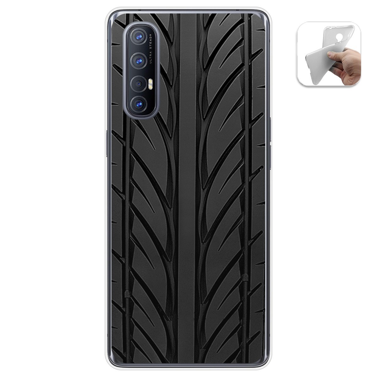Funda Gel Tpu para Oppo Find X2 Neo diseño Neumatico Dibujos
