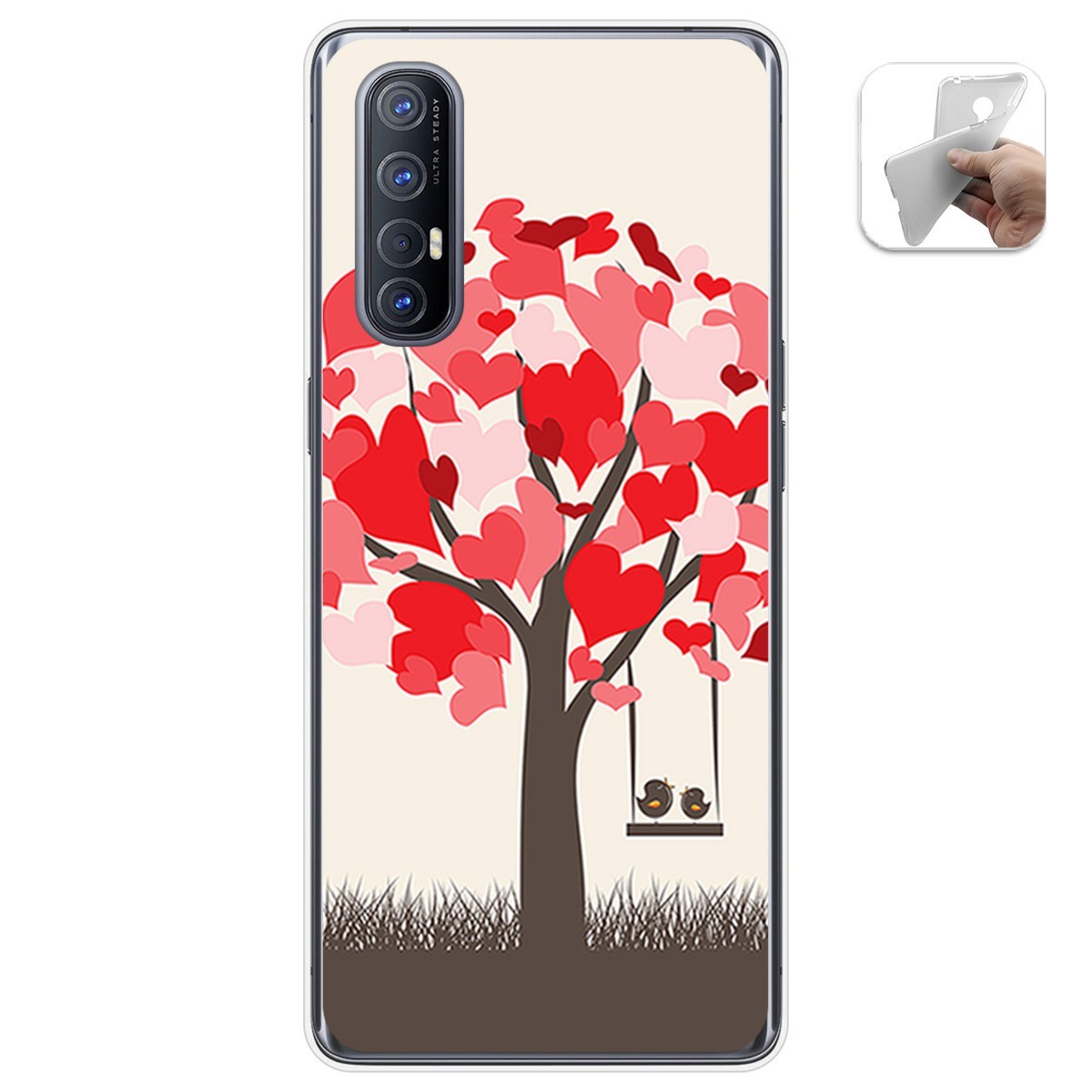 Funda Gel Tpu para Oppo Find X2 Neo diseño Pajaritos Dibujos