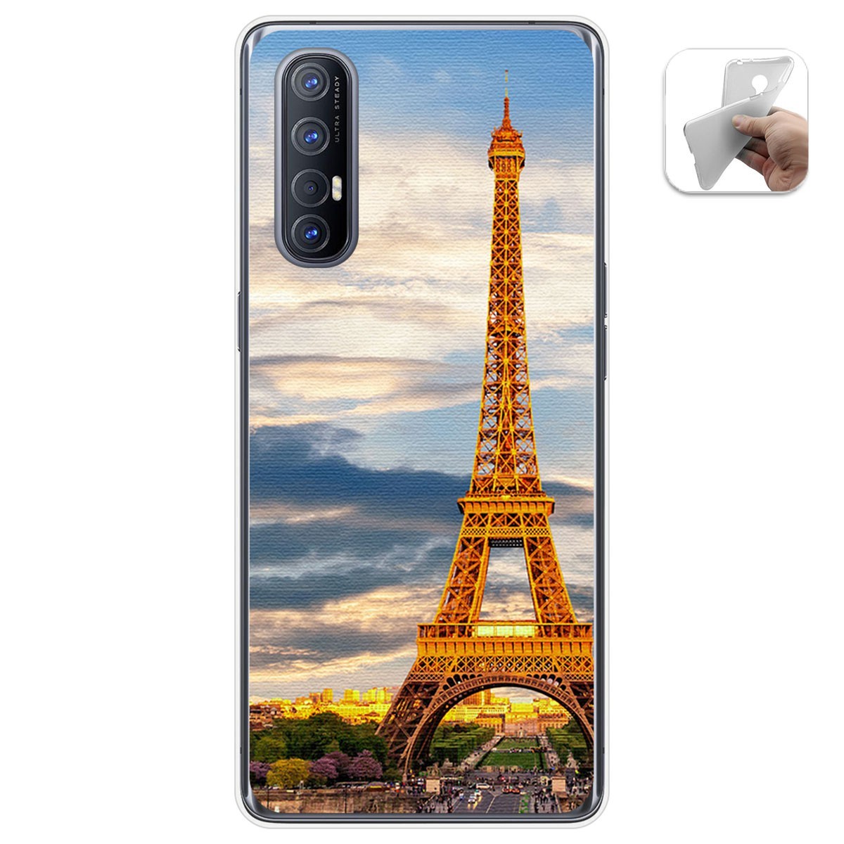 Funda Gel Tpu para Oppo Find X2 Neo diseño Paris Dibujos