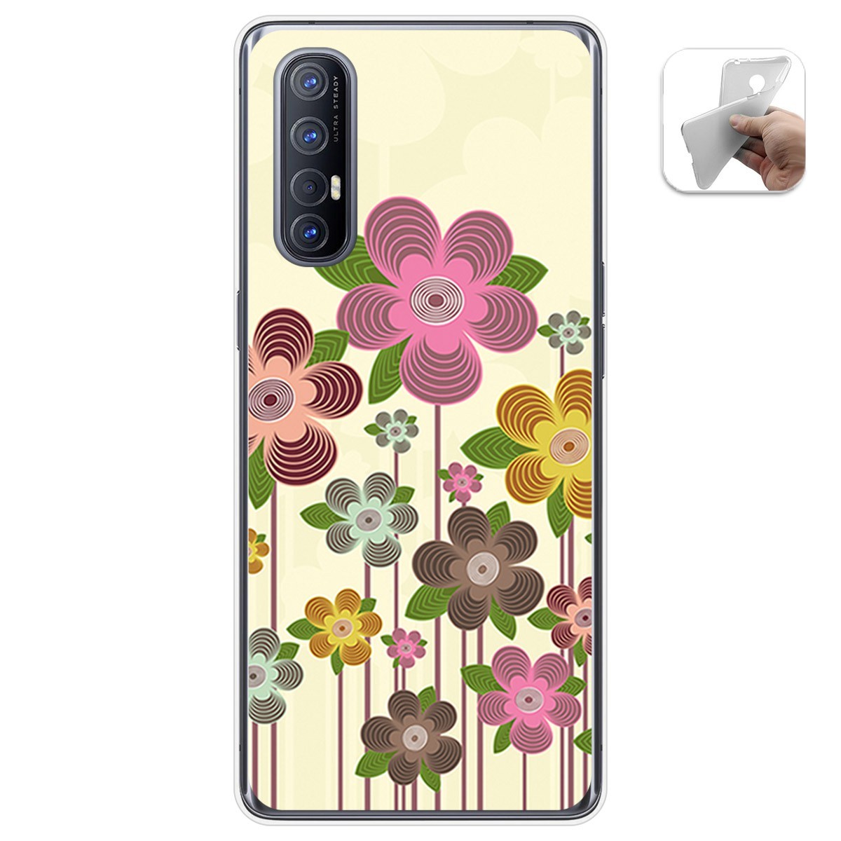 Funda Gel Tpu para Oppo Find X2 Neo diseño Primavera En Flor Dibujos