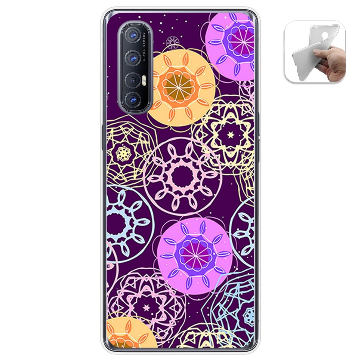 Funda Gel Tpu para Oppo Find X2 Neo diseño Radial Dibujos