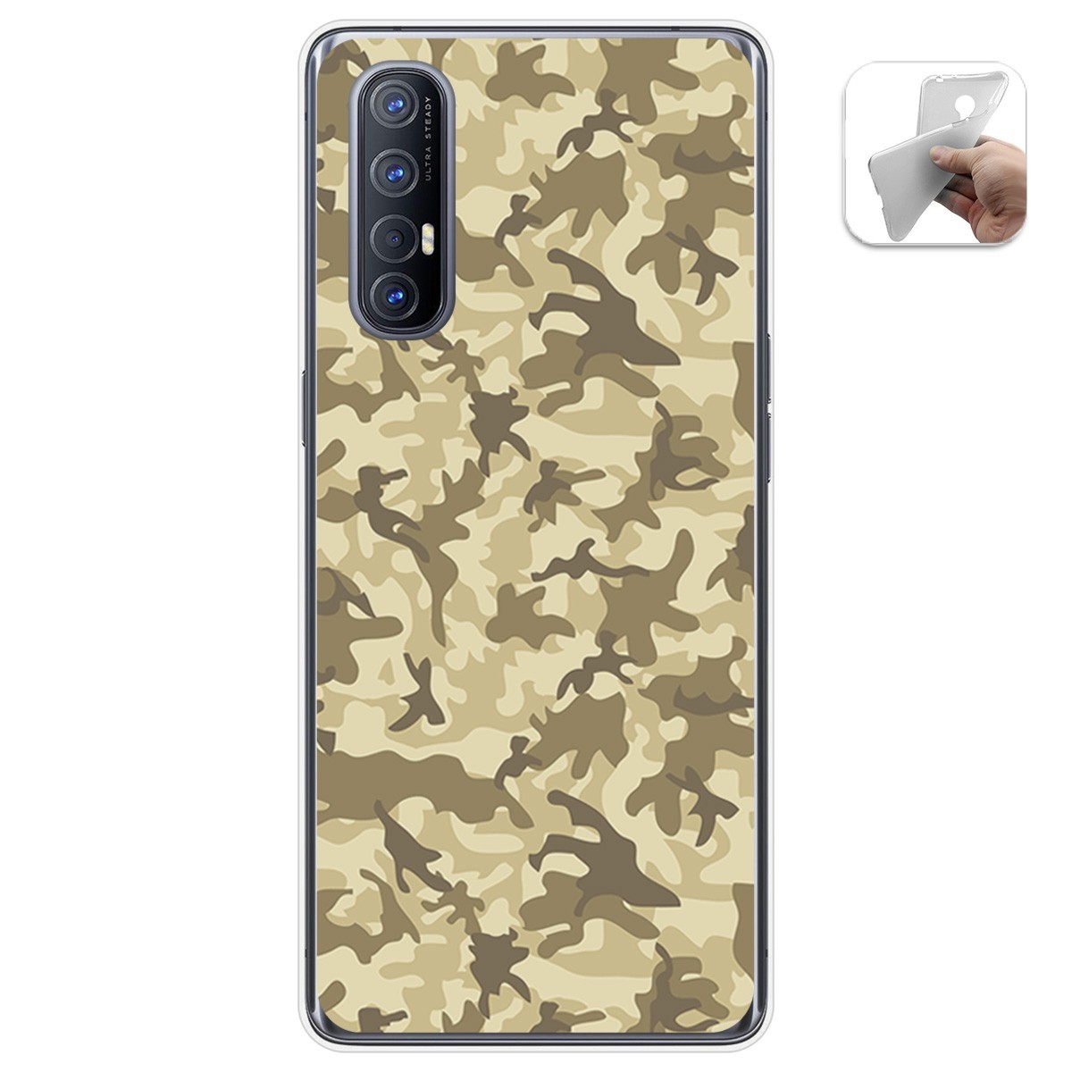 Funda Gel Tpu para Oppo Find X2 Neo diseño Sand Camuflaje Dibujos