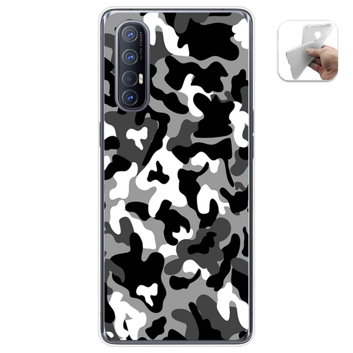 Funda Gel Tpu para Oppo Find X2 Neo diseño Snow Camuflaje Dibujos