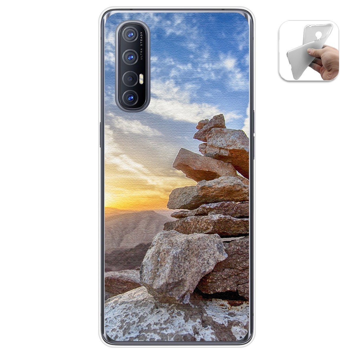 Funda Gel Tpu para Oppo Find X2 Neo diseño Sunset Dibujos