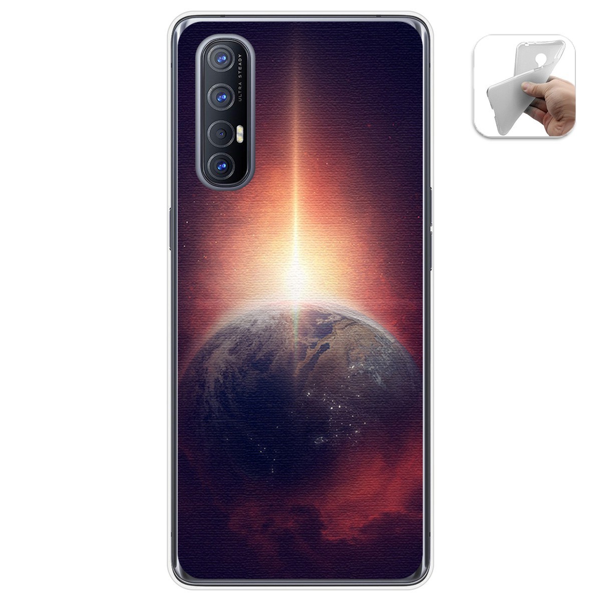 Funda Gel Tpu para Oppo Find X2 Neo diseño Tierra Dibujos