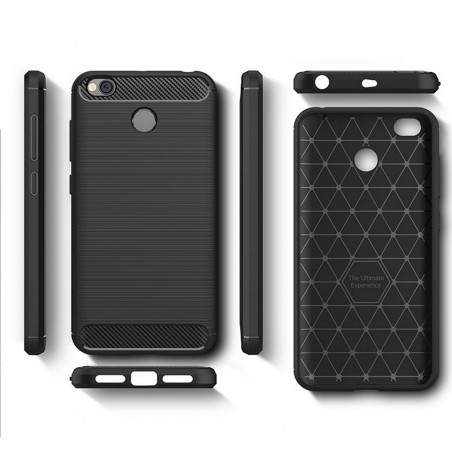 Funda Gel Tpu Tipo Carbon Negra para Xiaomi Redmi 4X