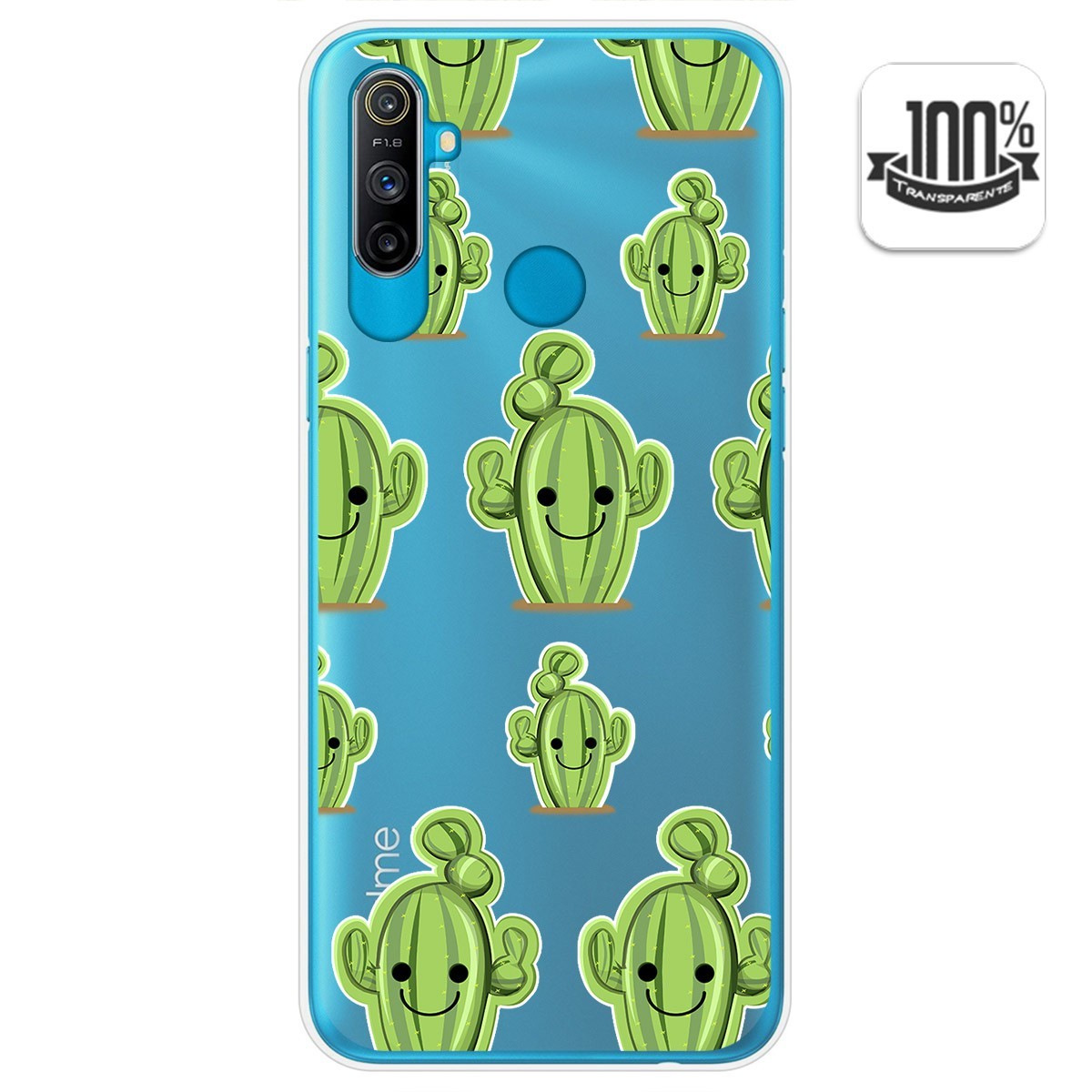 Funda Gel Transparente para Realme C3 diseño Cactus Dibujos
