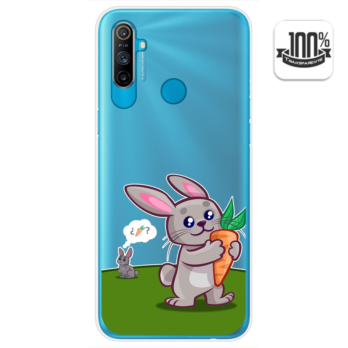 Funda Gel Transparente para Realme C3 diseño Conejo Dibujos