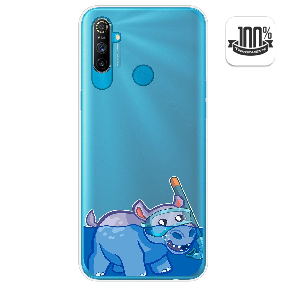 Funda Gel Transparente para Realme C3 diseño Hipo Dibujos