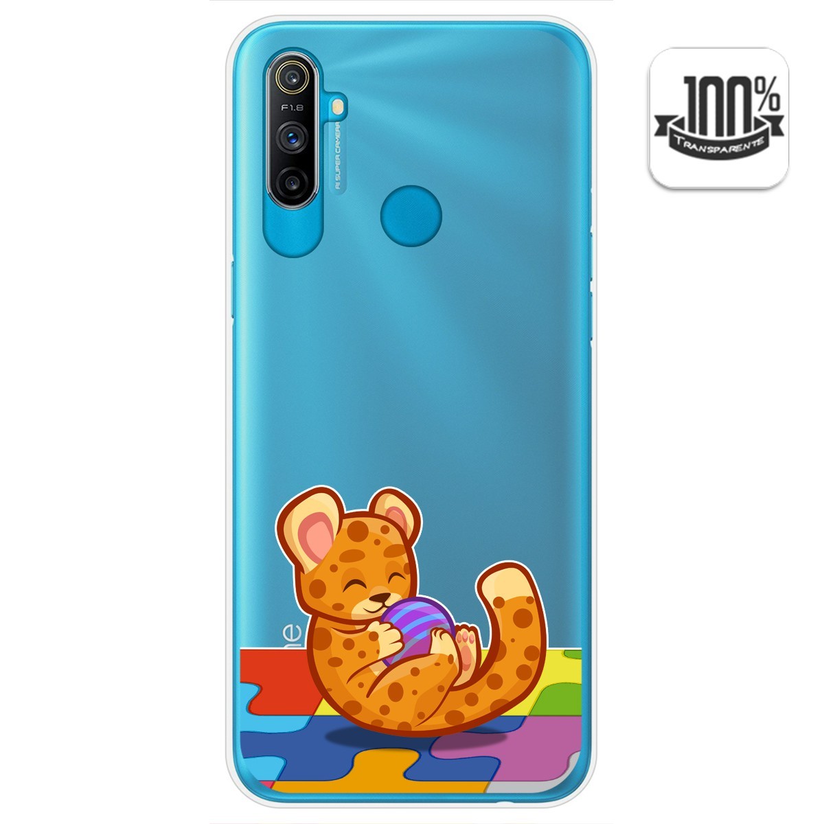 Funda Gel Transparente para Realme C3 diseño Leopardo Dibujos