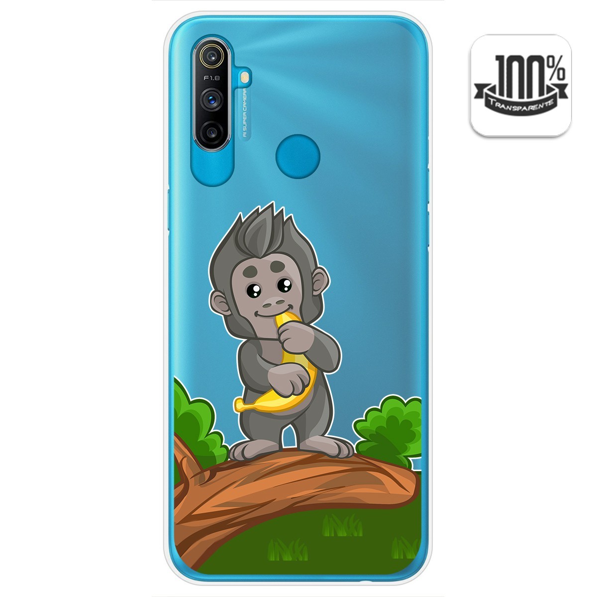 Funda Gel Transparente para Realme C3 diseño Mono Dibujos