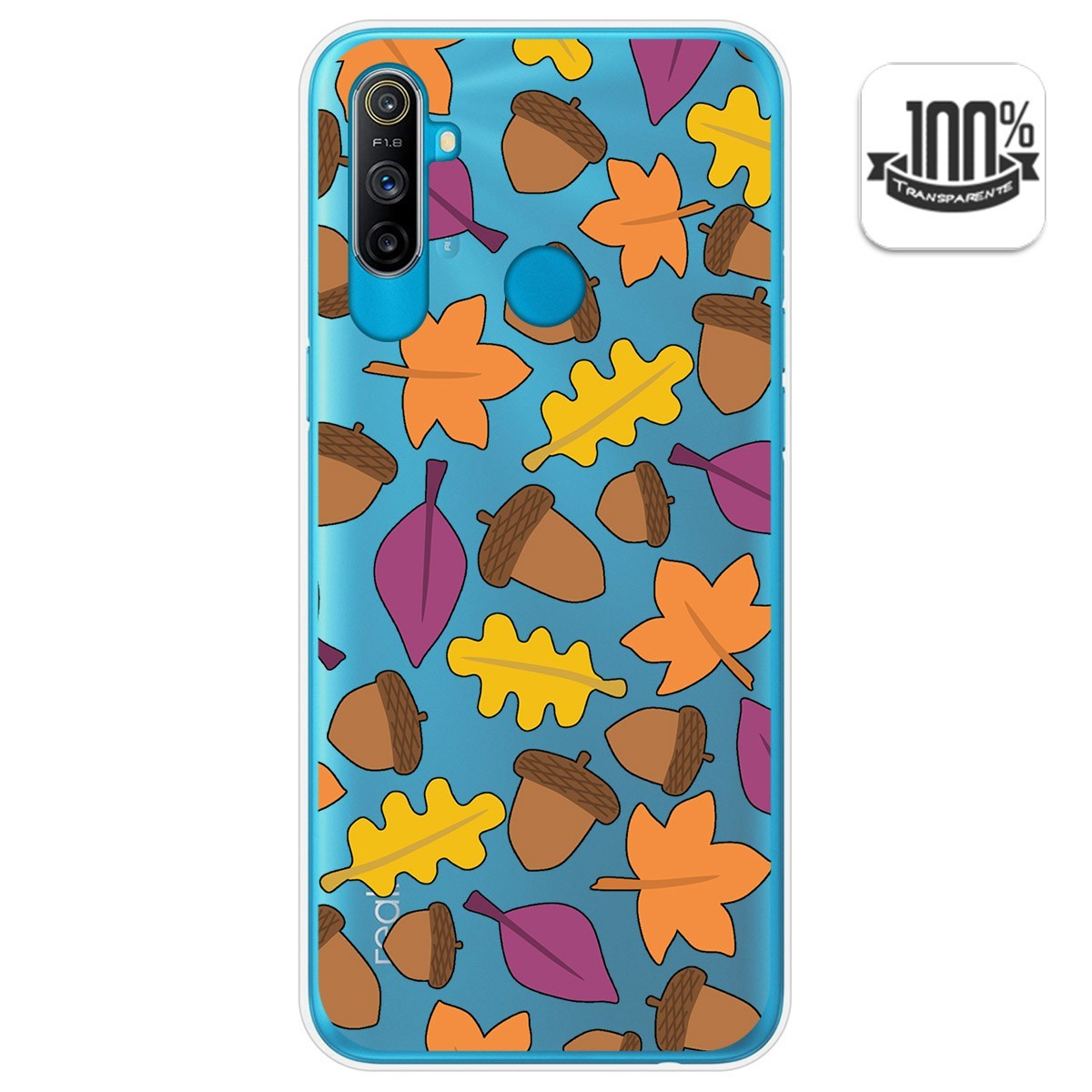 Funda Gel Transparente para Realme C3 diseño Otoño Dibujos